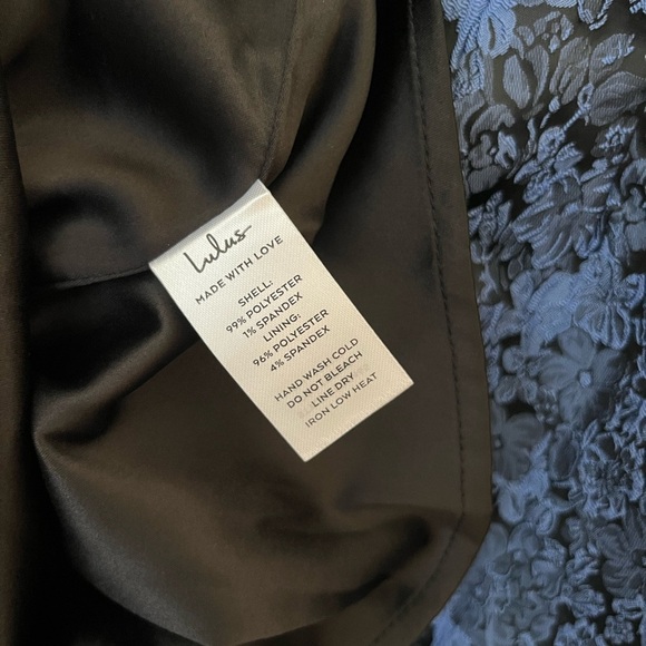 Lulus Size Large Blue Jacquard Floral Mini Cocktail Bustier Sleeveless Dress - Picture 12 of 12